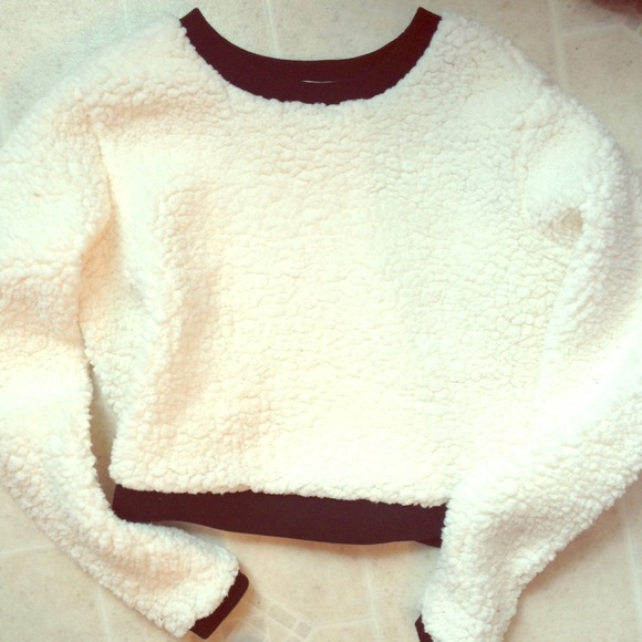 fluffy cropped sweatshirt