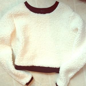 fluffy cropped sweatshirt
