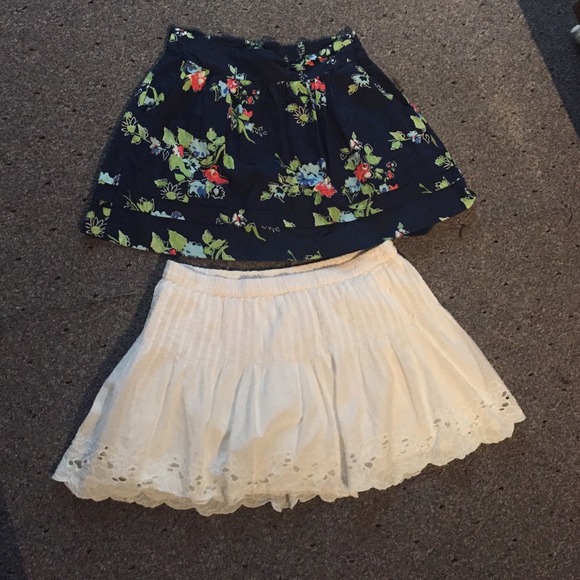 Floral skirt and white skirt