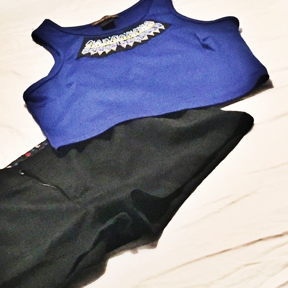 Gorgeous Royal Blue Crop-Top shirt