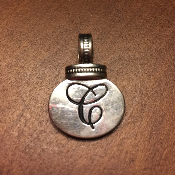 Silver pendant letter C