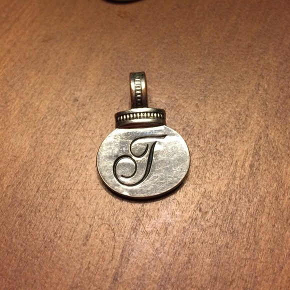Silver pendant letter T