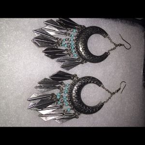 Silver and Turquoise Indian earrings