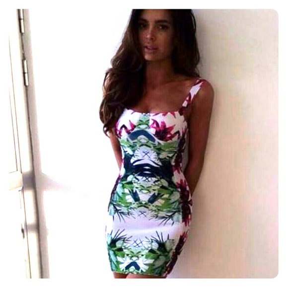 Floral Print Bandage Dress