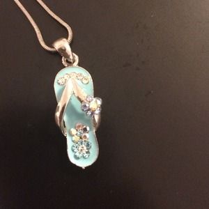 Blue Flip Flop Necklace