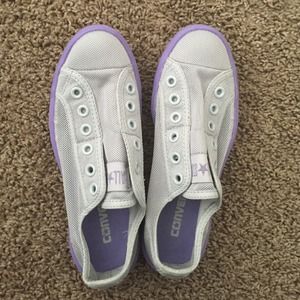 Grey/Purple Mesh Slip-on Converse