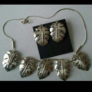 Sterling Silver "Elephant Ears" Necklace/Earrings