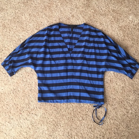 BCBG blue stripes top