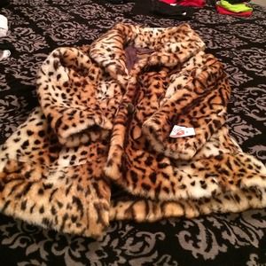 Guess leopard fur jacket