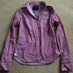 American Eagle Striped Button-Down Blouse