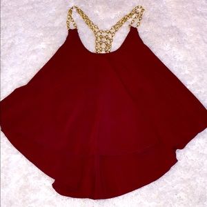 💰SOLD💰Casual Women's Blush flair wine blouse.