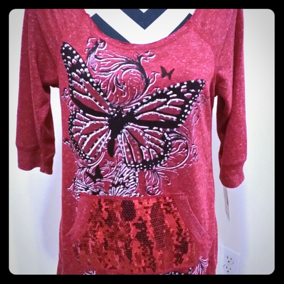 This pretty butterfly top with sequins