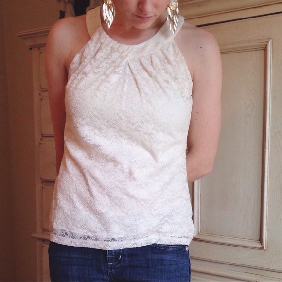 Ivory lace halter top