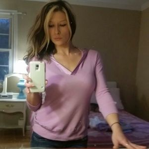 BEBE SPORT TOP WITH HOOD 3/4 SLEEVE