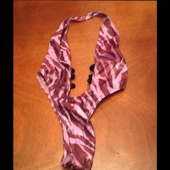 Animal print thong bodysuit