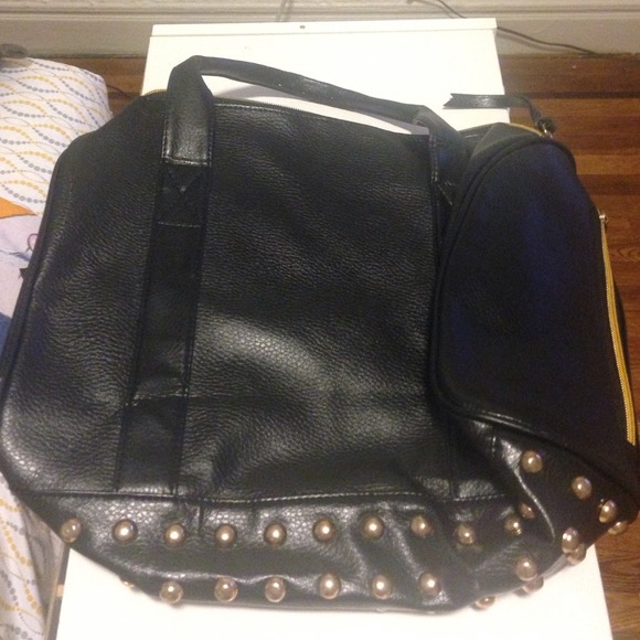 Black satchel handbag
