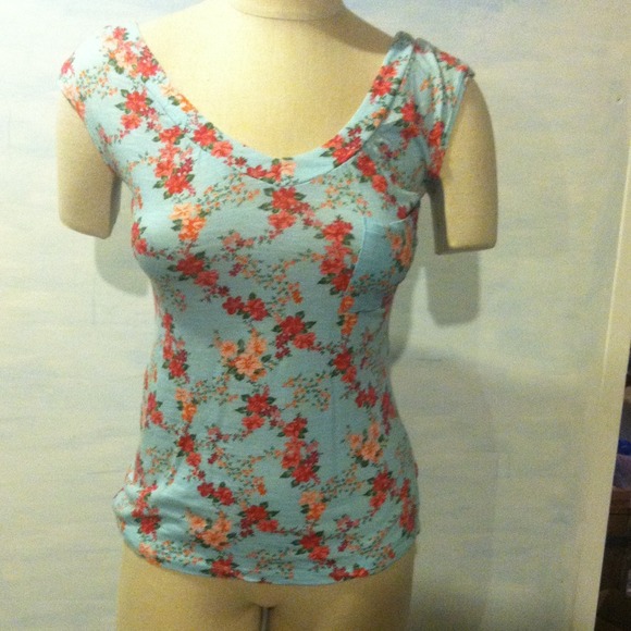 Light Blue Floral Top