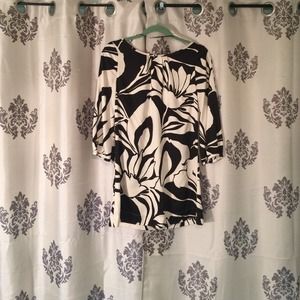 Cream and Navy Colored Dress