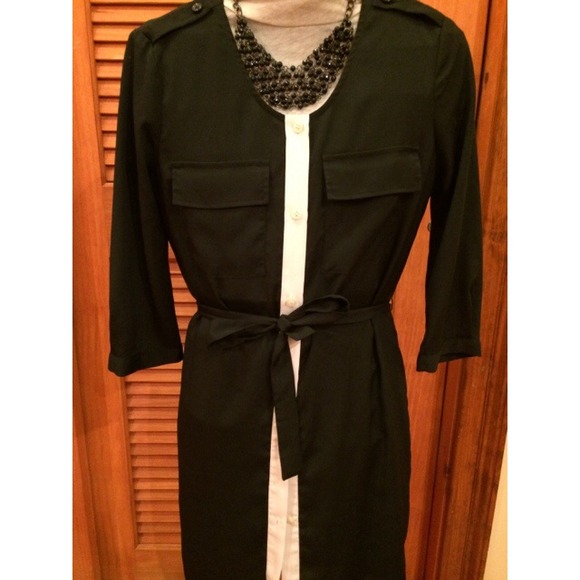 Moda International black button up shirt dress