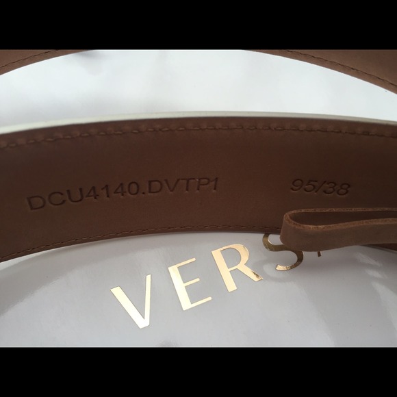 Authentic white Versace belt silver medusa head. main image 2