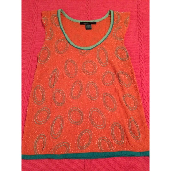 Peach beaded French Connection Top