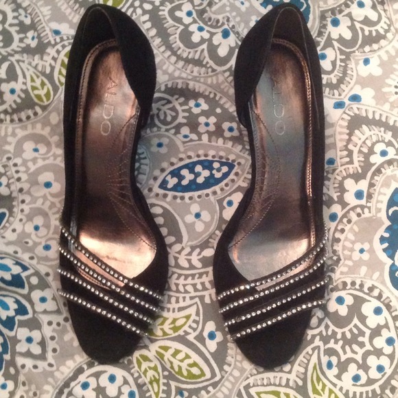 ALDO black suede heels