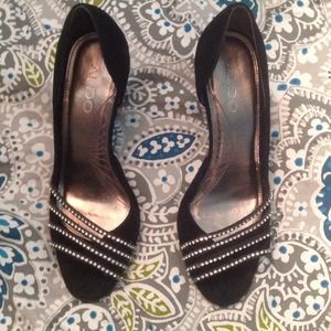 ALDO black suede heels