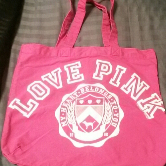 VS pink canvas bag