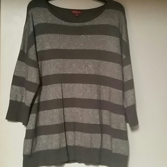Grey and silver striped sweater