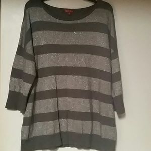 Grey and silver striped sweater