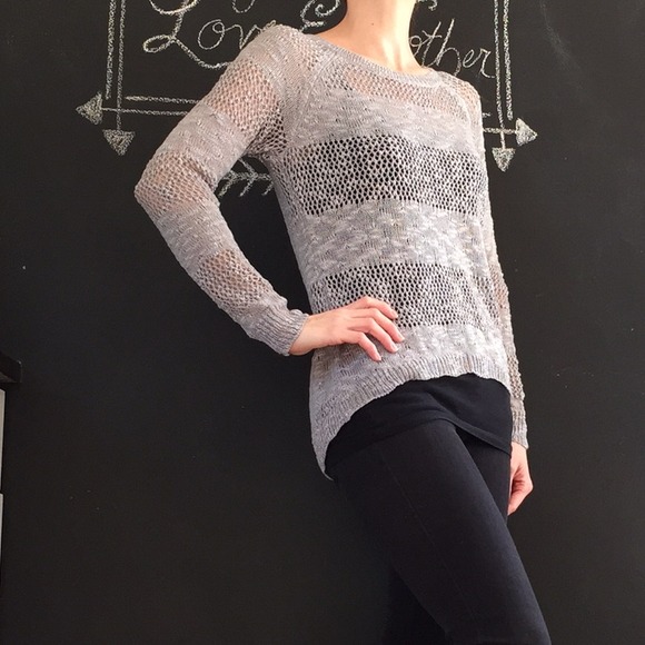 SOLD IN BUNDLE  New w Tags Grey Loose Knit Sweater - Picture 2 of 4