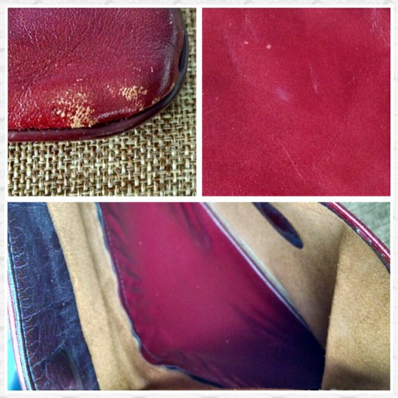 🐞VTG🐞Foldover Red Leather Clutch✨ - Picture 3 of 5