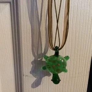 Glass turtle necklace