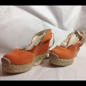 Ralph Lauren Gayle Tangerine Canvas Shoes Sz. 9.5