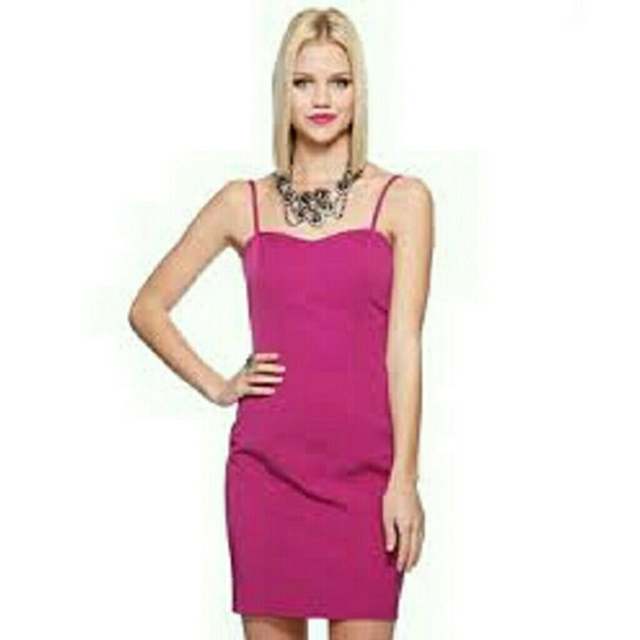 Berry Fuchsia Hot Pink Simple Sleeveless Dress