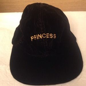 Two Girls NYC black velvet "PRINCESS" cap