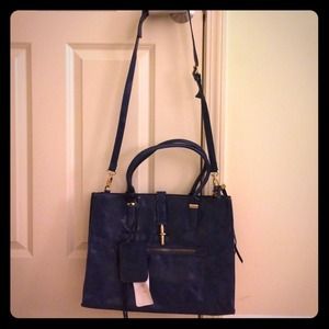 Navy blue handbag