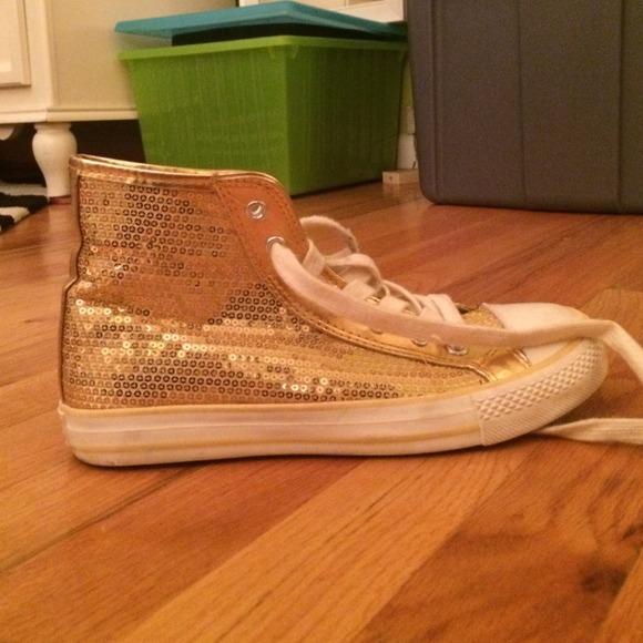 Gold sequin sneakers - Picture 2 of 2