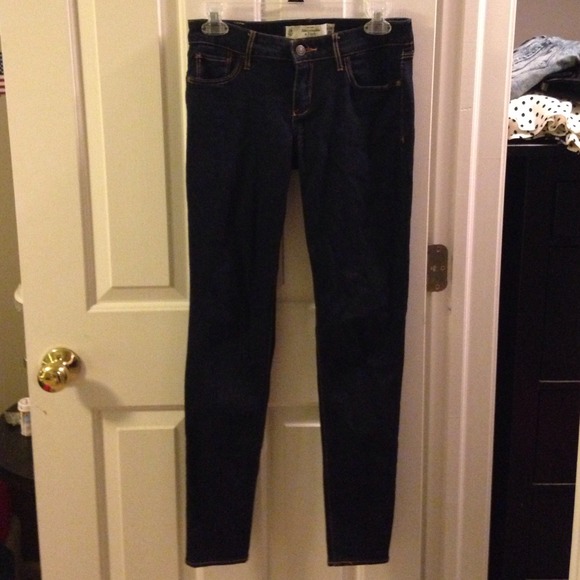 a&f dark wash jeggings