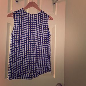Equipment Reagan Polka Dot Silk Tank Top