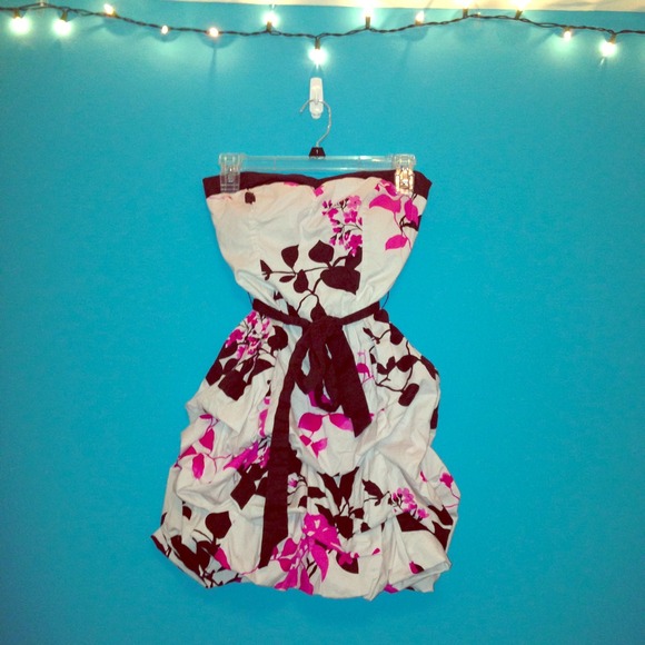 Strapless Floral Dress