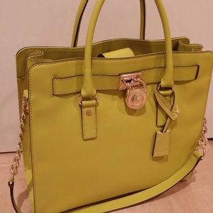 AUTHENTIC MICHAEL KORS HAMILTON LG NS TOTE -APPLE