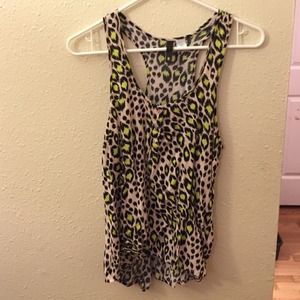Pink & green leopard tank