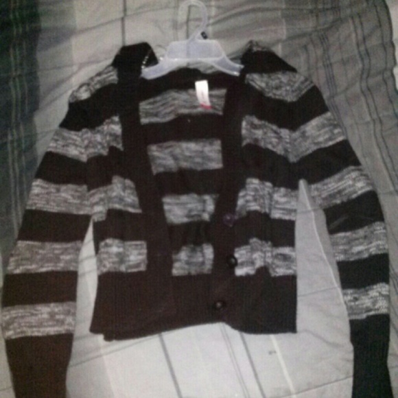 Striped black and gray sweater