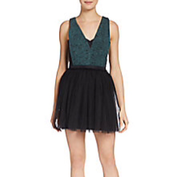 BCBGeneration Tweed-Paneled Fit-and-flare Dress