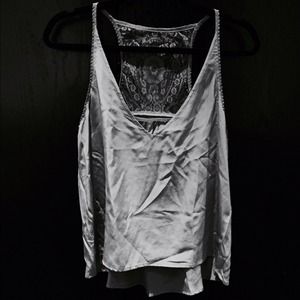 Silk Top with Lace Detail