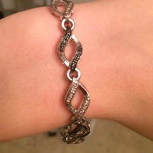Sterling silver diamond bracelet