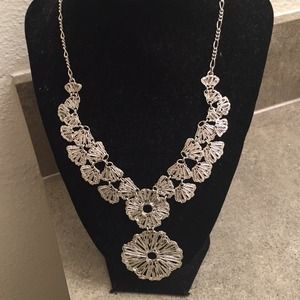 Silver lace necklace