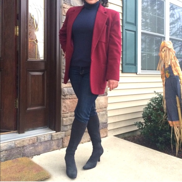 Lee David Collection Jackets & Blazers - Burgundy Wine Red Wool Jacket
