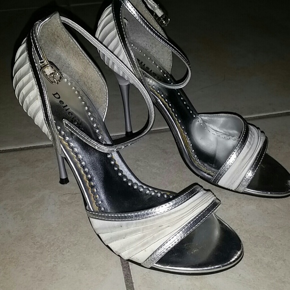 2 for 13 white and Silver shoes